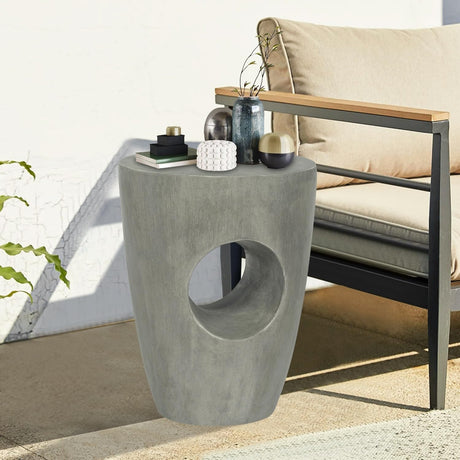 Concrete Accent Outdoor Side Table Grey