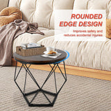 Coffee Table Set of 2 Round Coffee Table with Steel Frame, Sofa Table Side End Table for Living Room,