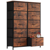 Dresser, Tall Dresser for Bedroom, Drawer Dresser Organizer Storage Drawers with 10