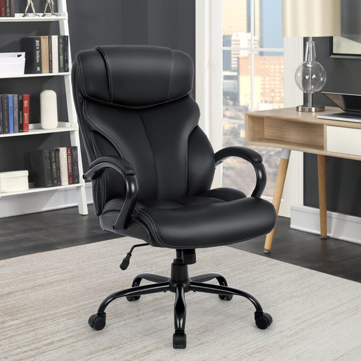 Office Chair Big and Tall 500lbs Wide Seat Desk Chair with Lumbar Support Arms High