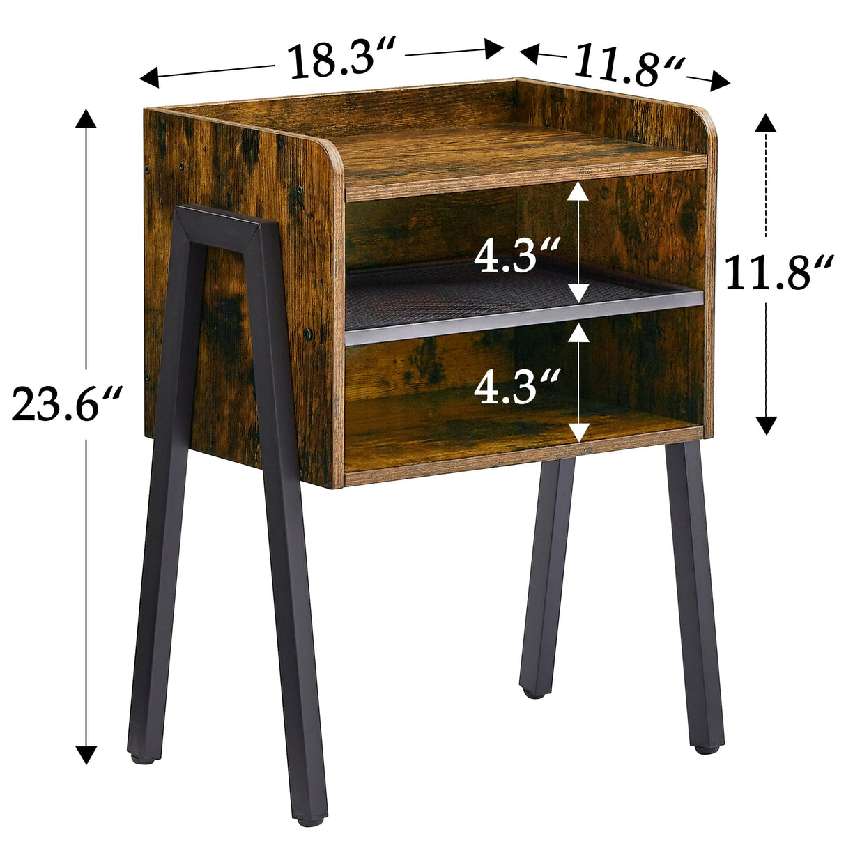 Nightstand Industrial Side End Table/Stackable Accent Furniture