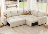 Modular Sectional Sleeper Sofa with Pull Out Couch Bed Oversized U Shaped Sectional