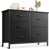 Dresser for Bedroom Dresser TV Stand with 5 Storage Drawers, Small Fabric Dresser