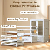 Pet Storage Wardrobe with Wheels & Hanging Rods