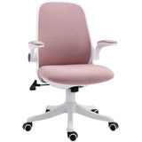 Linen-Touch Fabric Office Chair Swivel Task Chair with Adjustable Lumbar Support,