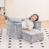 Modular Toddler Sofa Couch, Comfy Fold Out Kids Play Couch Set, Baby Foam Sofas