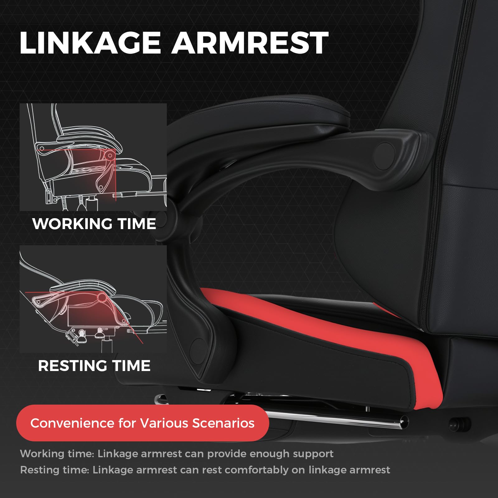 Ergonomic Gaming Chair with Footrest and Lumbar Support