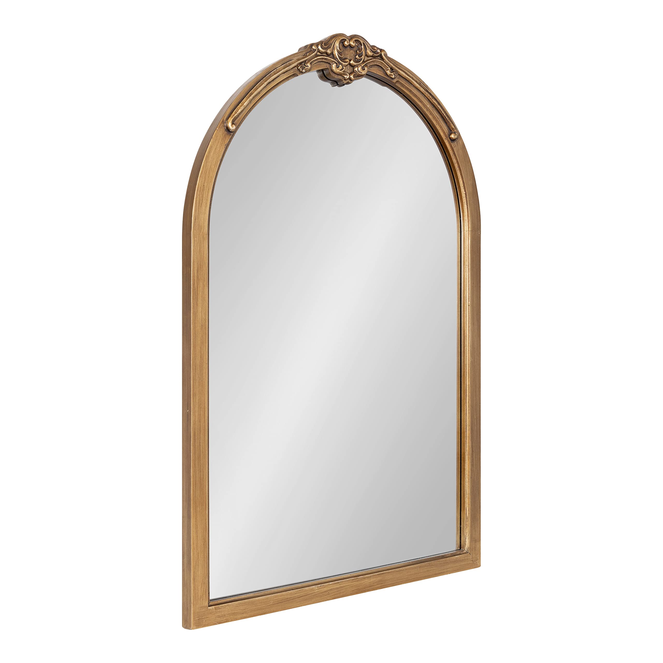 Astrid Arched Ornate Mirror,  Antique Gold, Traditional Decorative Arch Wall