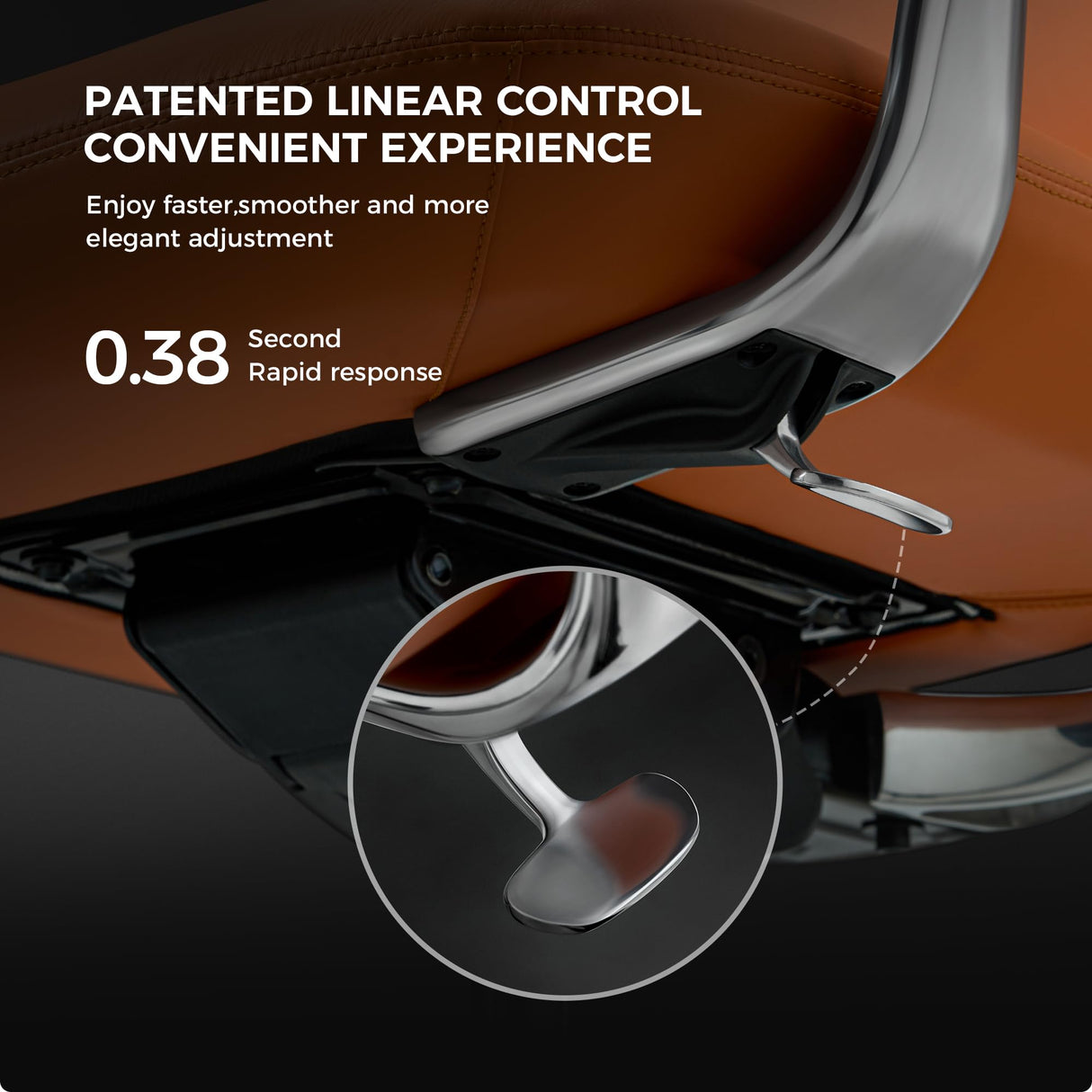 Executive Leather Office Chair - High Back Ergonomic Swivel Chair with Headrest