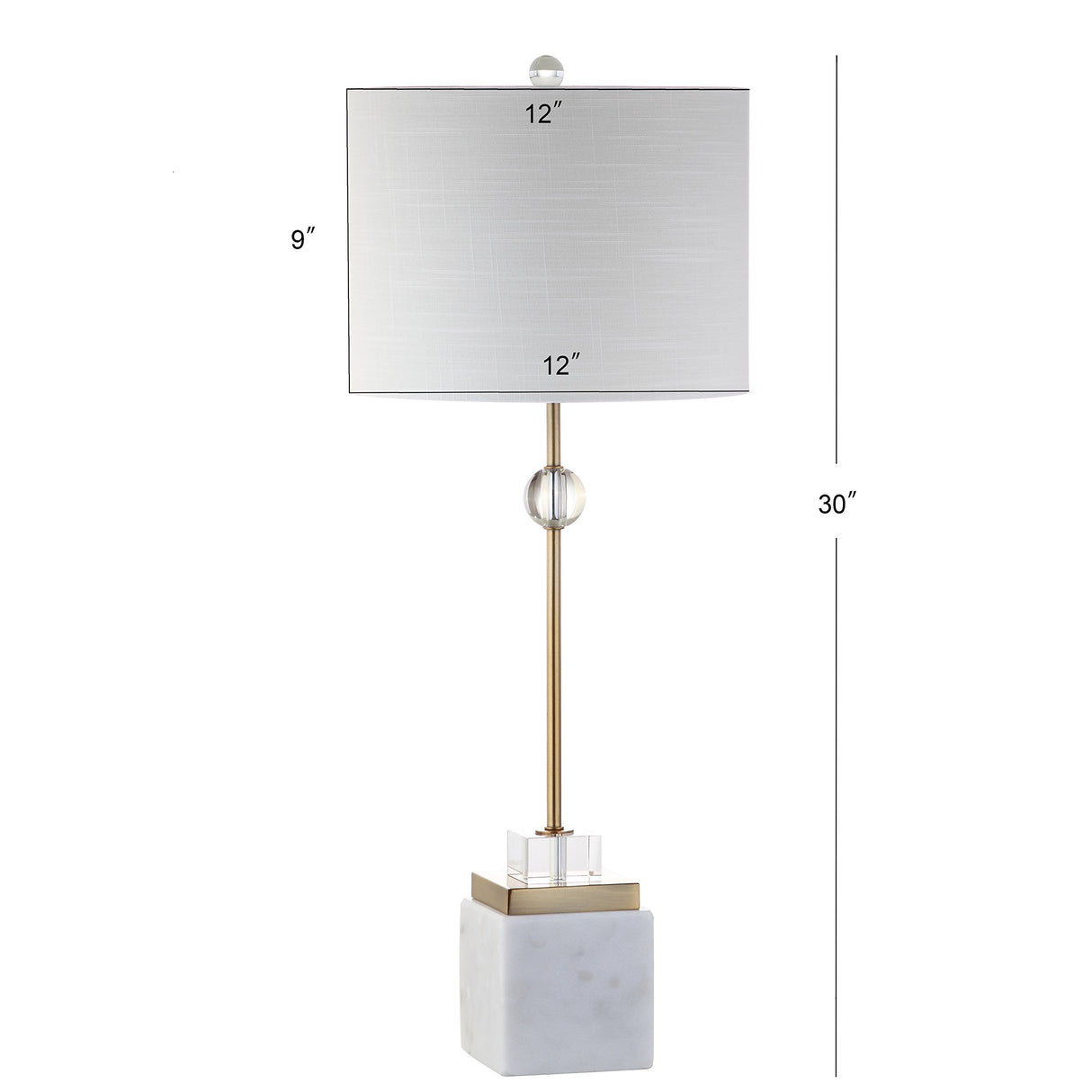 JYL5008A-SET2 Set of 2 Table Lamps Dawson 30" Marble/Crystal LED Table Lamp