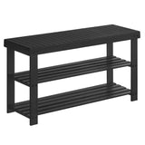 Shoe Rack Bench, 3-Tier Bamboo Shoe Storage Organizer, Entryway Bench