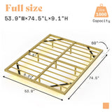 Full Size Floating Bed Frame, Full Bed Frame with LED Lights,