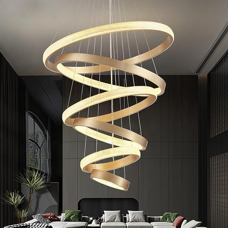 Crystal Chandelier Modern Spectacular Spiral Raindrop Luxury Flush Mount Long Chandelier