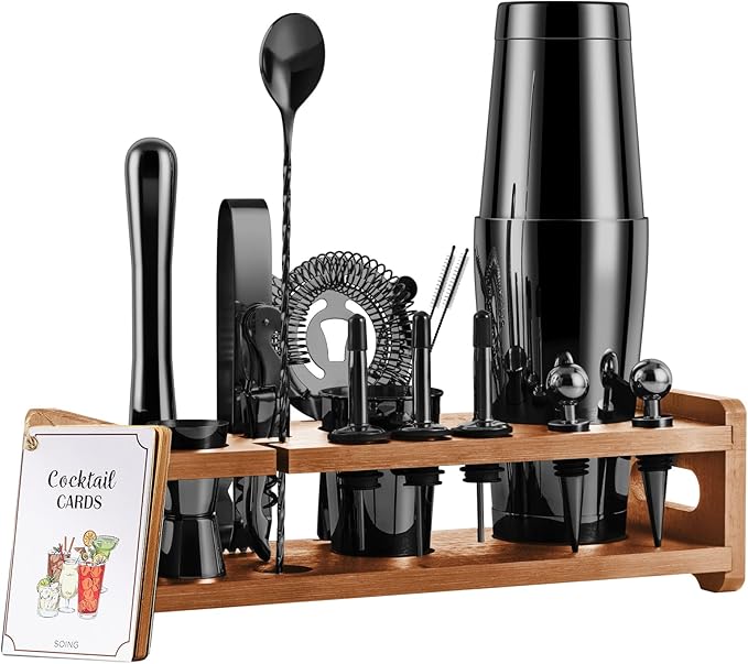 Mixology 24-Piece Bartender Kit,Perfect Home Cocktail Shaker Set for Drink Mixing