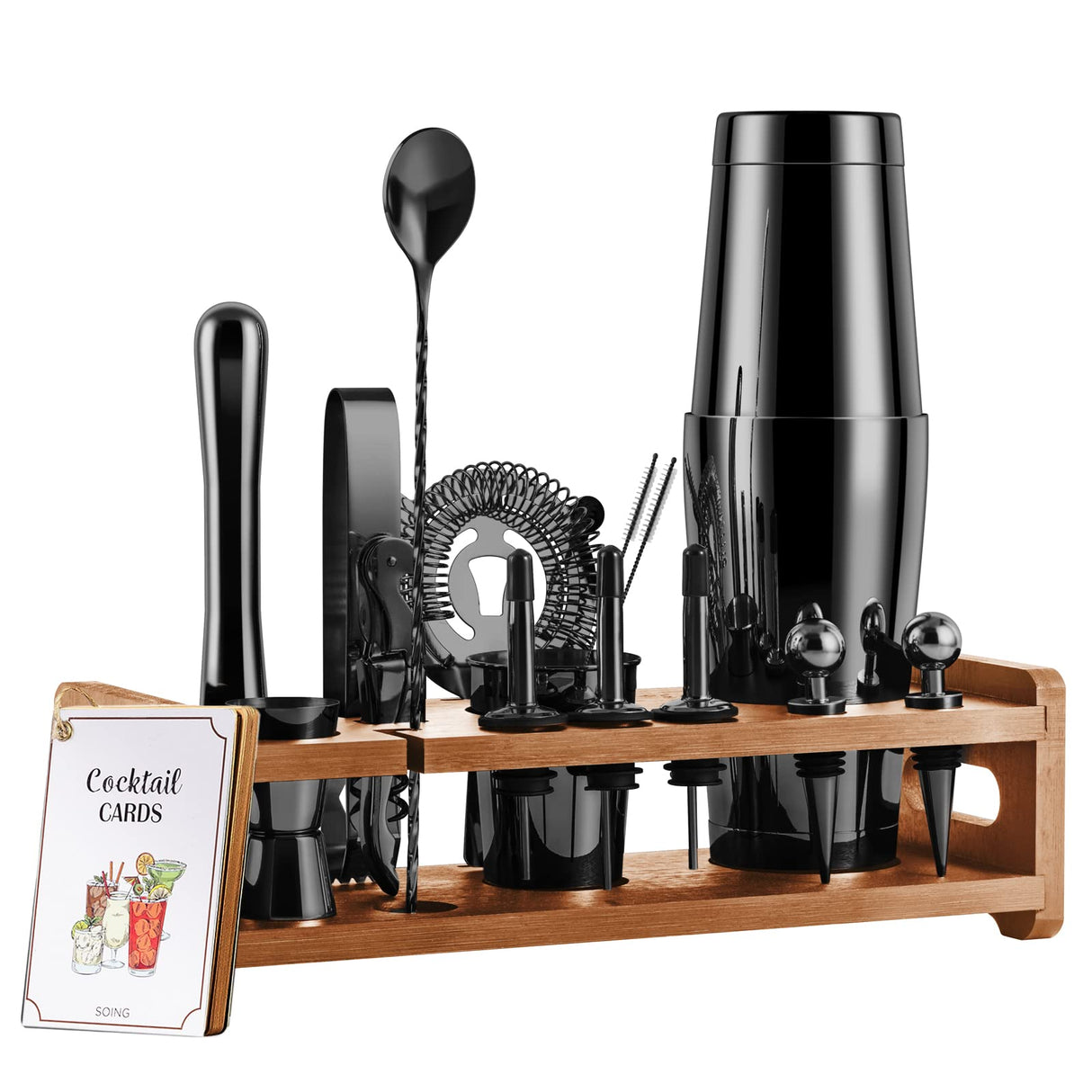 Mixology 24-Piece Bartender Kit,Perfect Home Cocktail Shaker Set for Drink Mixing