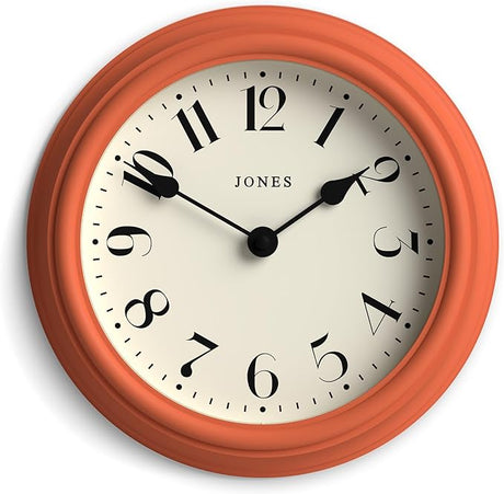 'Frieze' Wall Clock – Small Round Contemporary Classic Round Clock in Pink, with Pretty Numbers,