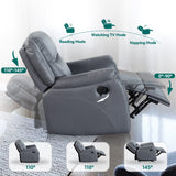 Glider Recliner Breathable Suede Fabric Manual Single Functional Chair Soft Lounge Seat