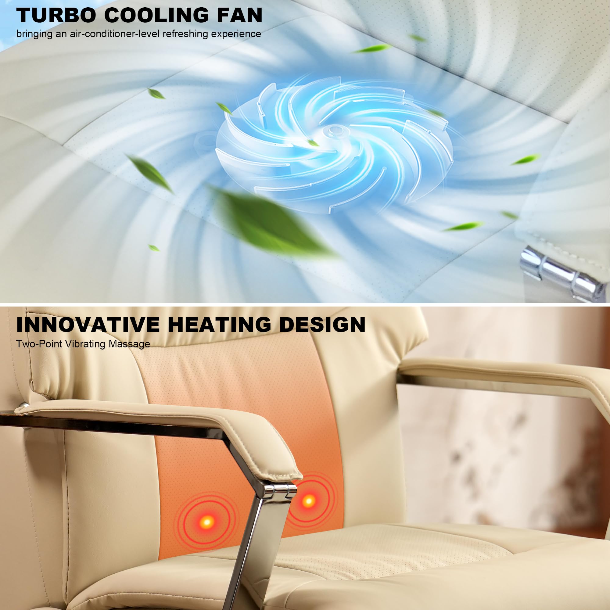 Carlo Ergonomic Power Recliner Chair with Heating & Cooling