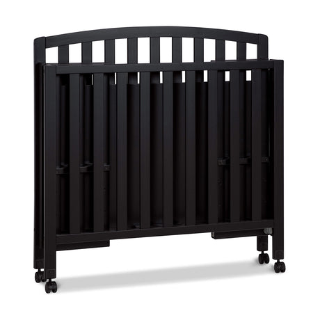 Folding Portable 3-in-1 Convertible Mini Crib and Twin Bed in Ebony, Greenguard Gold