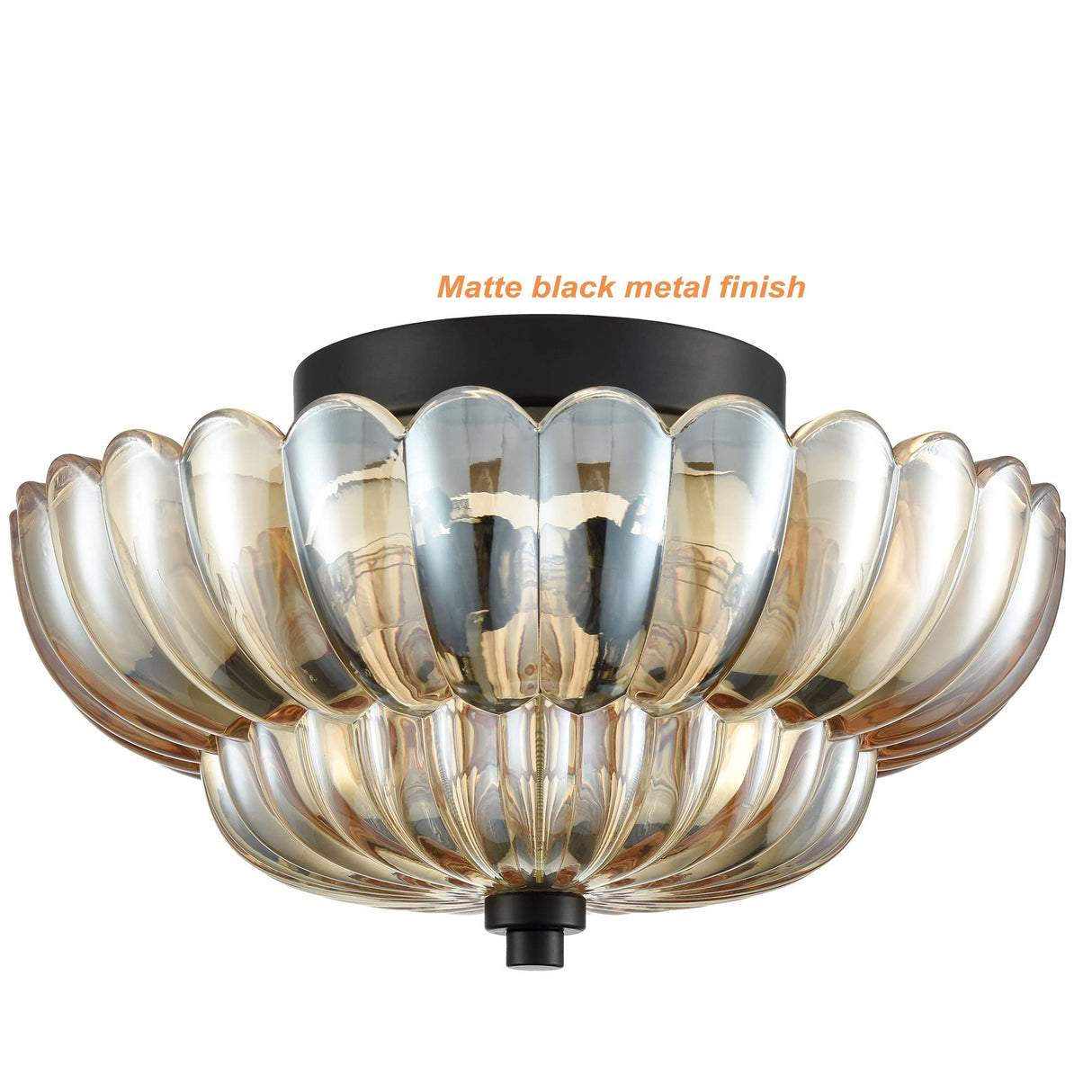 Modern Black Flush Mount Ceiling Light 3-Light Close to Ceiling Light Fixtures with