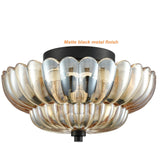 Modern Black Flush Mount Ceiling Light 3-Light Close to Ceiling Light Fixtures with