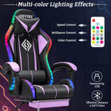Ergonomic Gaming Chair with Bluetooth Speakers, LED RGB Lights & Massage