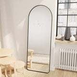 Arched Full Length Floor Mirror with Stand,63 "x 20" ,Full Body Arch Mirror Full Length,Freestanding,Wall-Mounted or Leaning for Bedroom,Dressing Room,Living Room (Aluminum Alloy+Black)