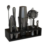 13-Piece Gunmetal Black Stainless Steel Boston Cocktail Shaker Bar Tool Set