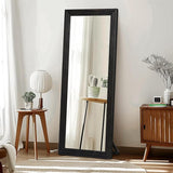 Full Length Mirror 65"x24" Solid Wood Frame Floor Large Mirror for Living