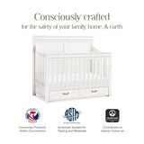 Wesley Farmhouse 4-in-1 Convertible Storage Crib in Heirloom White