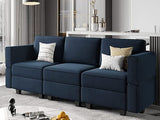 Sofa Velvet Sofa for Living Room Blue