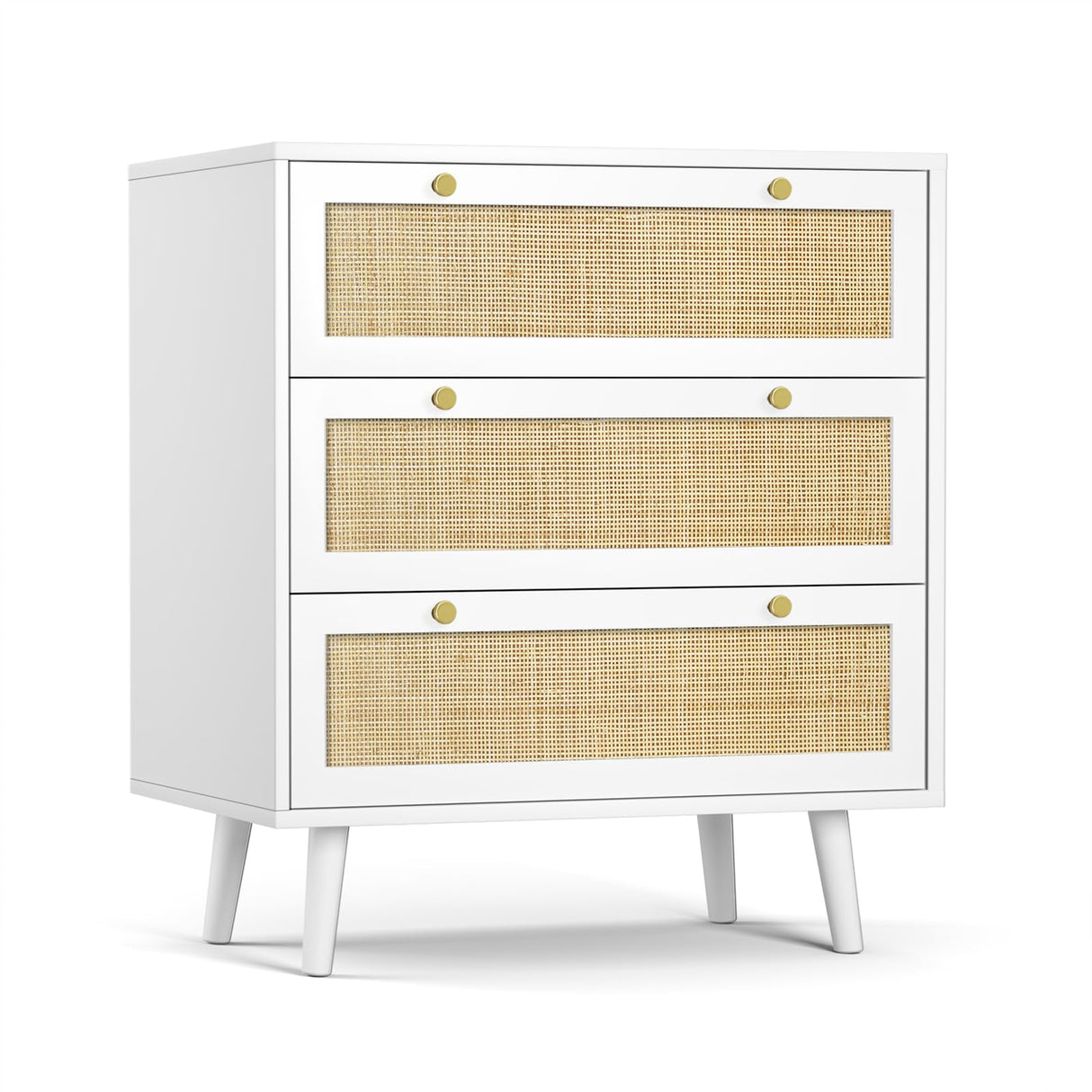 White Dresser for Bedroom with 3 Drawers, Modern Wood 3 Drawer Dresser