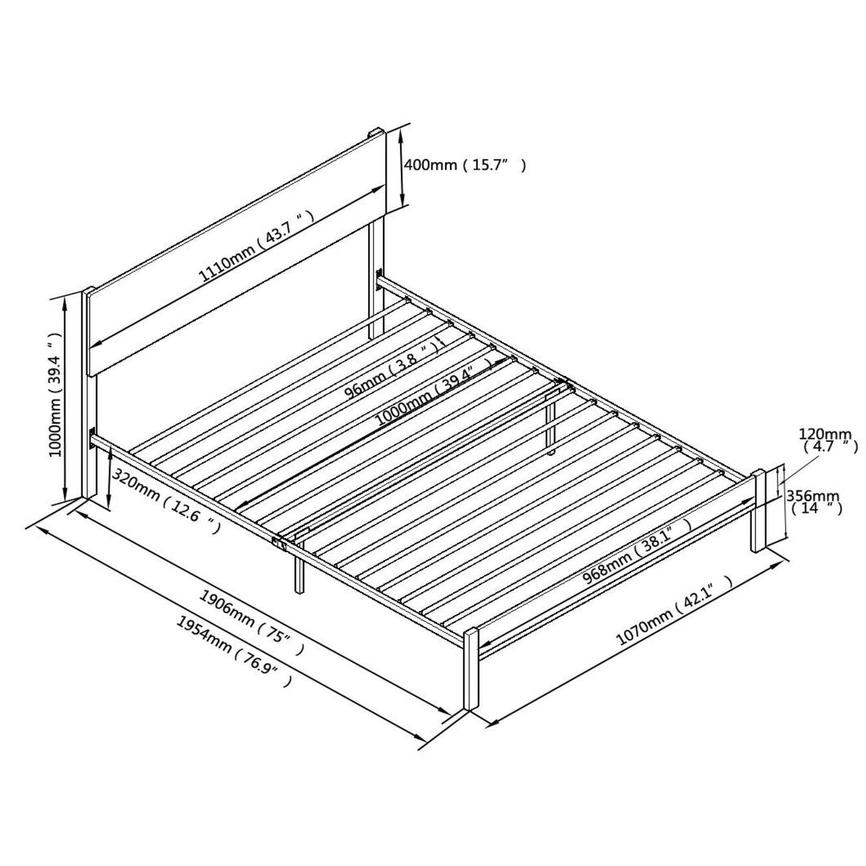 Strawberry Fairy Twin Size Metal Bed Frame with Sturdy System, Modern Style and Comfort for Any Bedroom, Black
