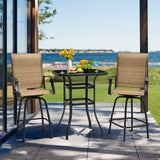 Patio Bar Stools Set of 2 All-Weather Outdoor Patio Furniture Set Counter Height Tall Patio