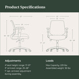 Daily Chair - Computer Office Chair with Swivel, Lumbar Rest, and Adjustable