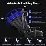 Big and Tall Gaming Chair with Footrest 350lbs, Ergonomic Computer Gamer Chair