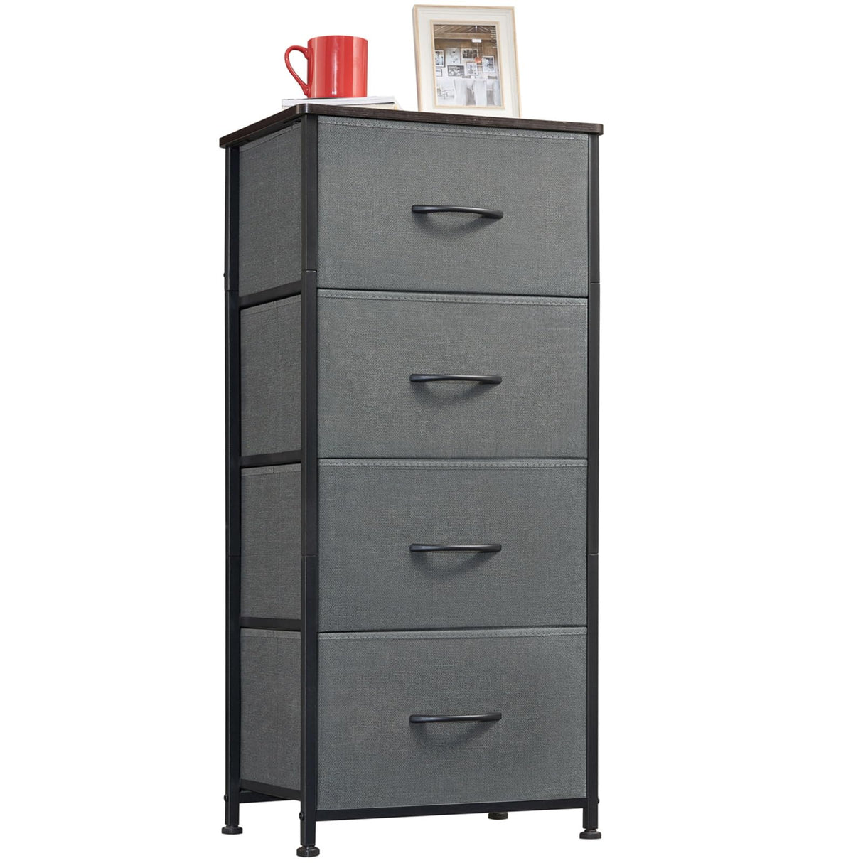 Tall Dresser for Bedroom, 4 Drawer Storage Organizer Chest of Drawers with Removable