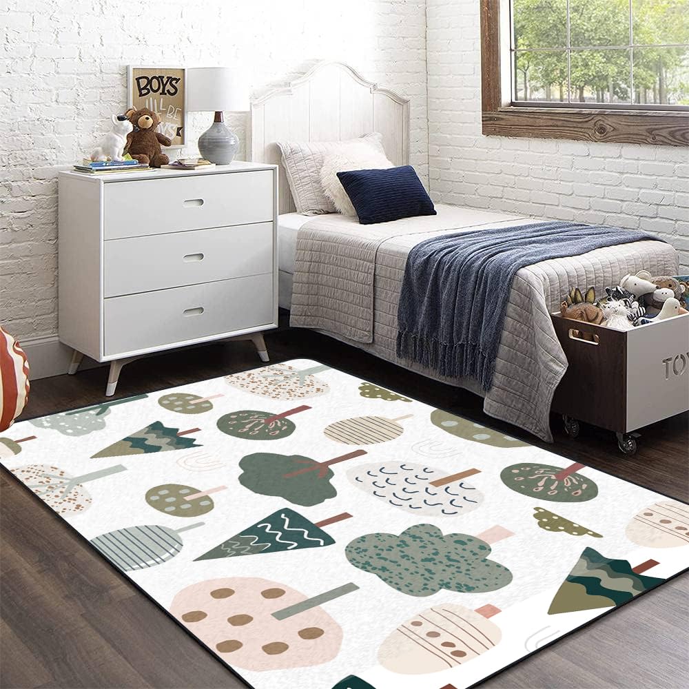 3D Forest Kids Play Area Rug - Non-Slip Plush Carpet