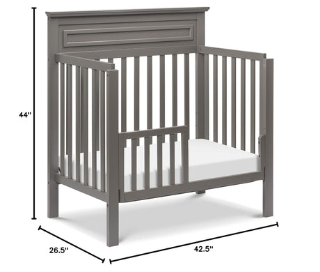 Autumn 4-in-1 Convertible Mini Crib in Slate, Greenguard Gold Certified