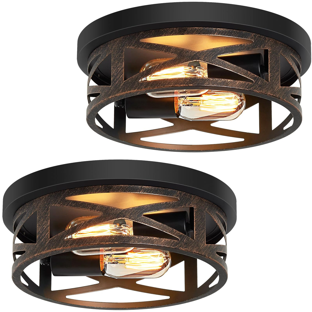 2 Pack Flush Mount Ceiling Light,Farmhouse Hallway Lighting Fixtures Ceiling,Industrial