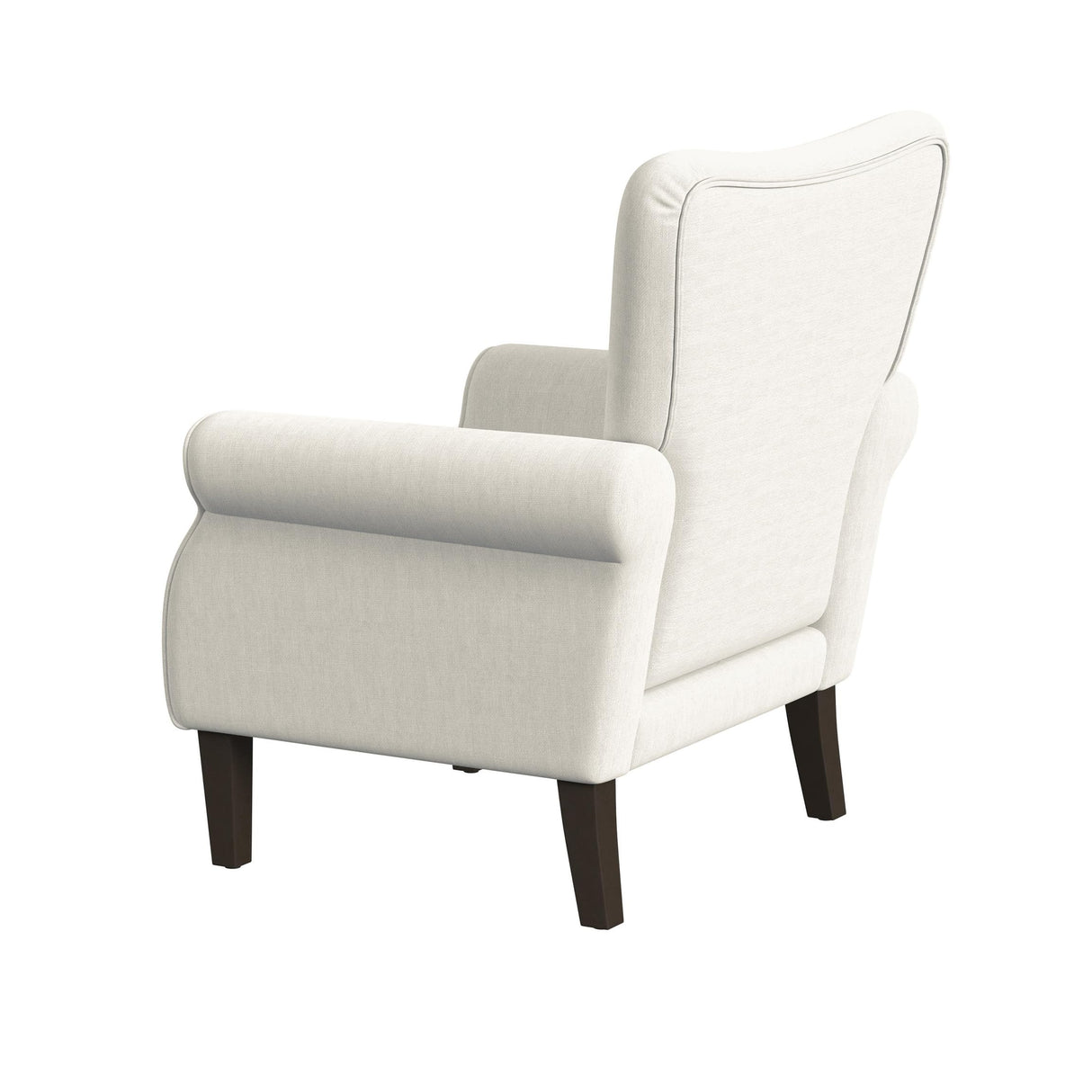 Upholstered Rolled Arm Wingback Accent Chair | Accent Chairs for Living Room & Bedroom | Decorative Home Furniture - Cream