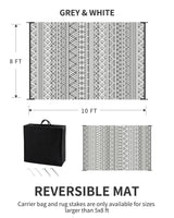 Outdoor Rug Carpet Waterproof 8x10 ft Reversible Patio Rug RV Camping Rug-Plastic