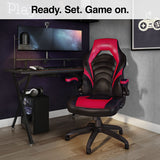 Vortex Bonded Leather Gaming Chair - Black & Red 2-Pack