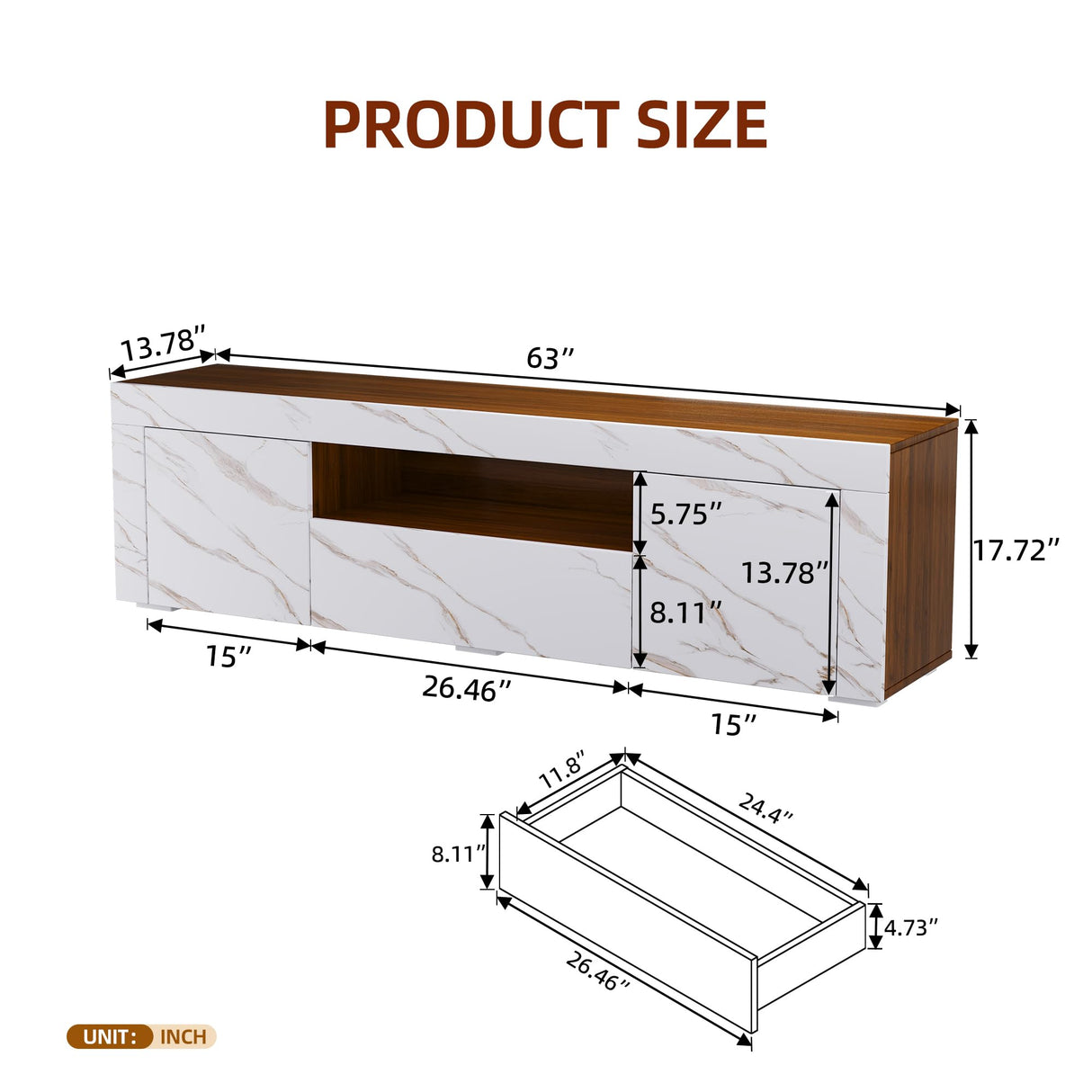 65 Inch Tv Stand, Modern High Glossy Entertainment Center with Storage and Drawers,