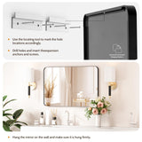 30x36 Black Bathroom Mirror - Metal Frame Vanity Wall Mirror
