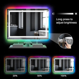 LED Mirror for Bathroom, 48"X40" with 8 RGB Backlit +3 Front Lit, Anti-Fog, Lighted