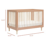 3-in-1 Convertible Crib with Toddler Bed Conversion Kit in Canyon/Washed Natural,