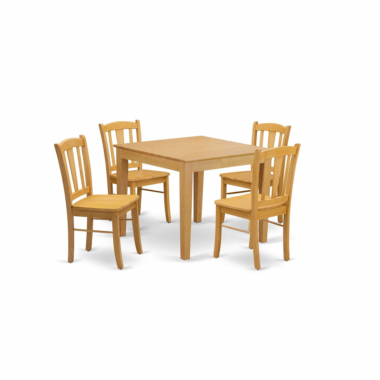 Oxford 5 Piece Modern Set Includes a Square Wooden Table and 4 Kitchen Dining Chairs,