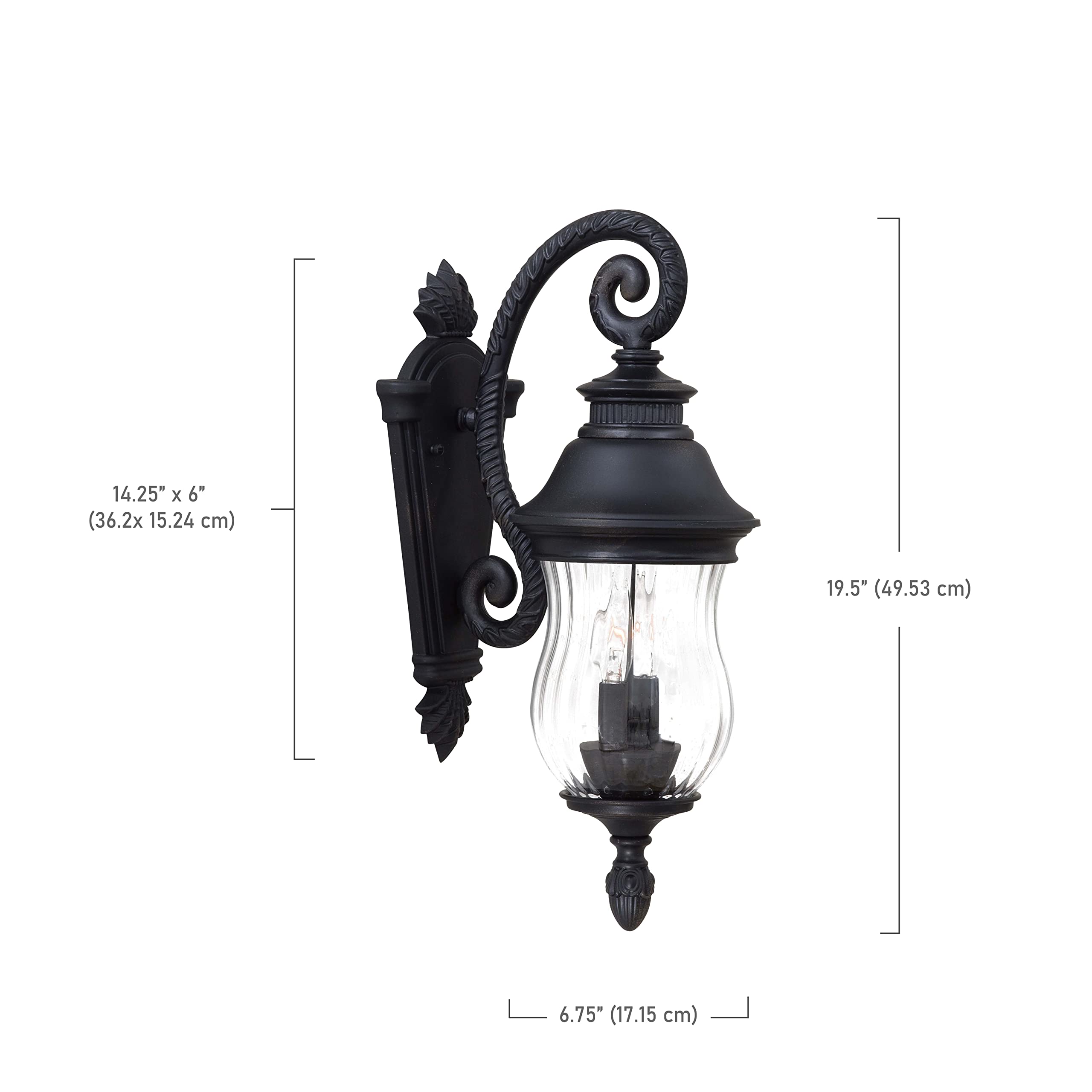 Outdoor Wall Light 8907-94 Newport Cast Aluminum Exterior Wall Lantern, 80 Watts, Heritage