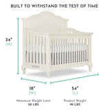 Aurora 5-In-1 Convertible Crib In Ivory Lace, Greenguard Gold Certified